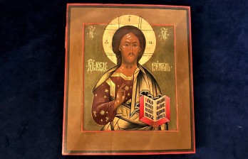 Икона русская антикварная Господь Вседержитель